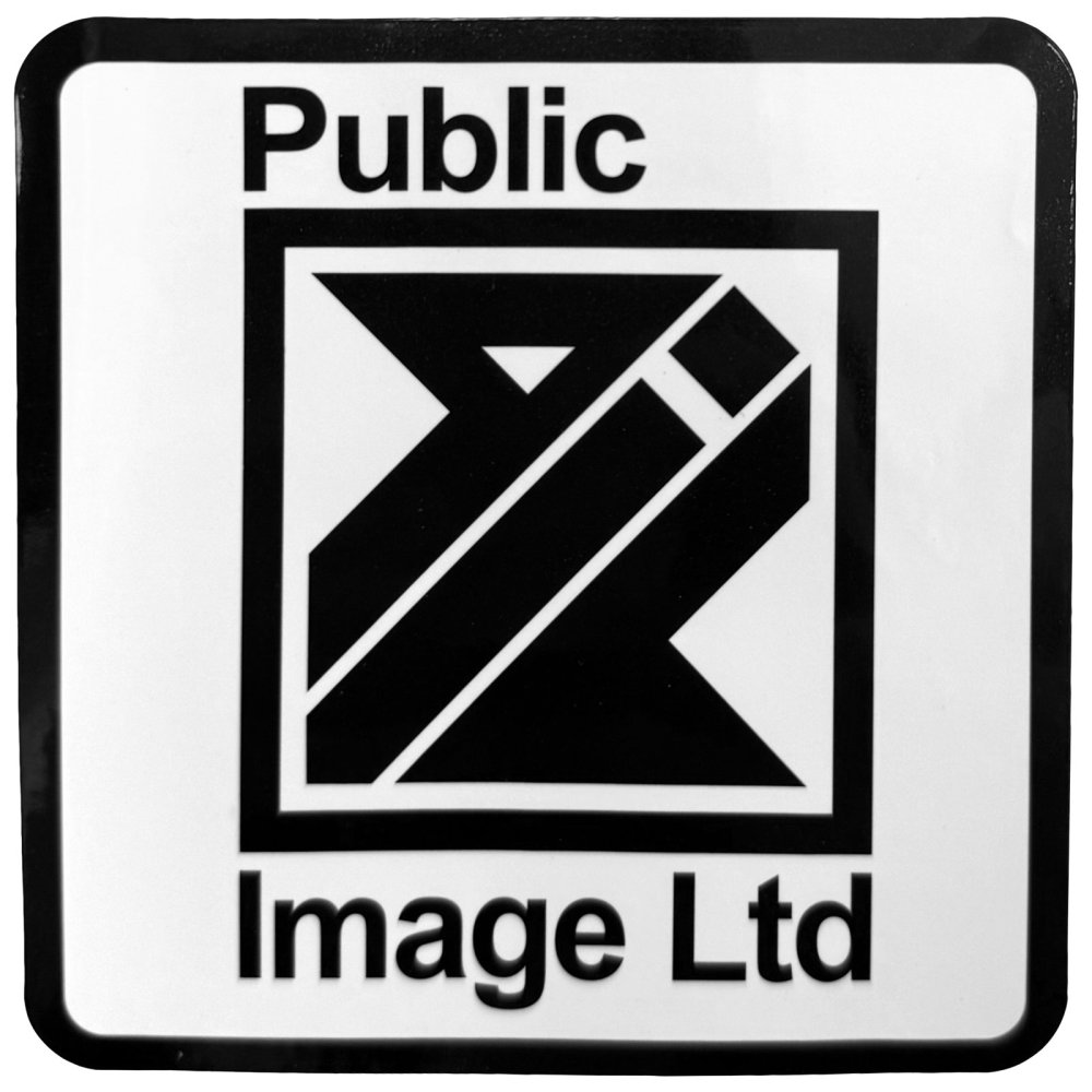 Pil Public Image Ltd - Diamond Logo & Text Sticker - Wit/Zwart